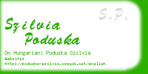 szilvia poduska business card